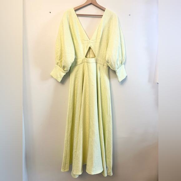 ASOS Dresses & Skirts - Asos Edition NWT 10 Blouson Sleeves Midi Dress textured green yellow size 10
